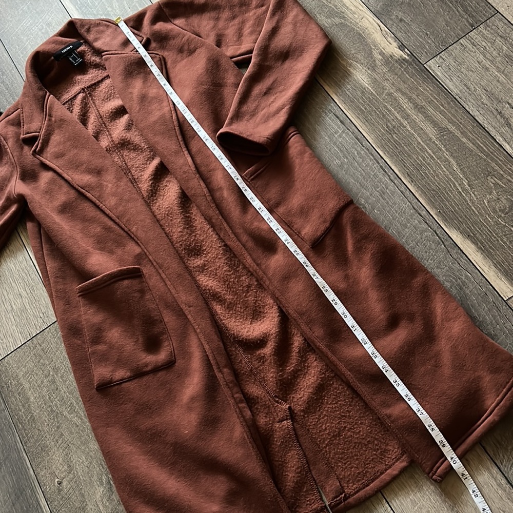 Forever 21 French Terry Trench Coat - Brown - Picture 9 of 11
